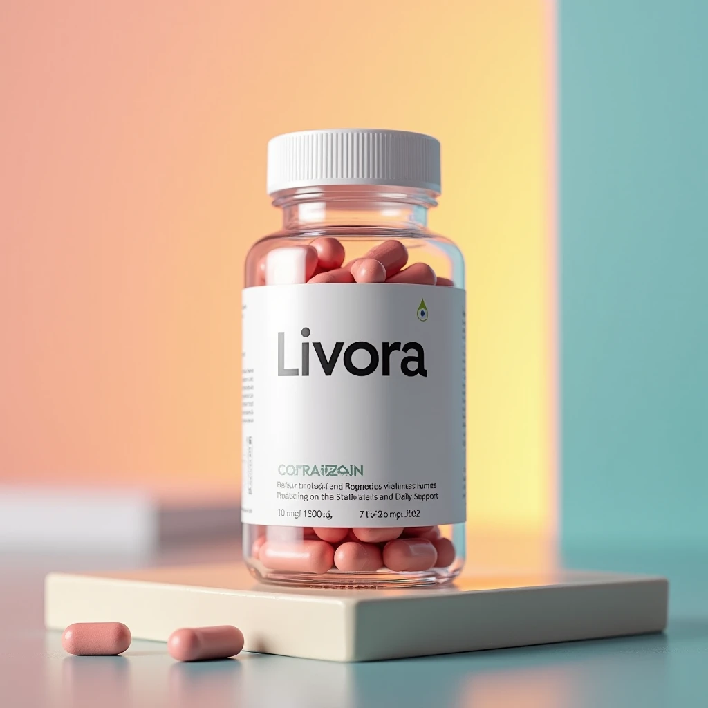 Livora supplement bottle with vibrant gradient label